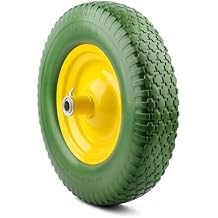 Wheelbarrow Tire Flat Free Solid No-Air Universal Fit Replacement Tire Industrial Grade, Never Flat,