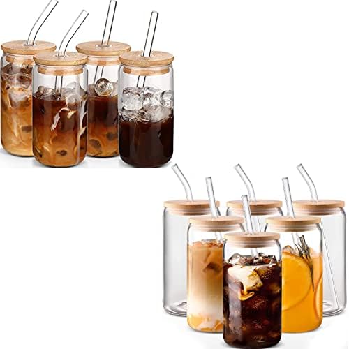 DWTS DANWEITESI Glass Cups with Lids and Straws 2set