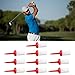 GRCFUMO 10 Pcs Tees Brush Type, Tee More Distance Brush, Plastic Brush, Unbreakable Tee Brush, More Distance and Low Resistance for Driver Training (Red and White Hair)