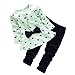 ASHERANGEL Baby Girl Cute 2pcs Set Children Clothes Suit Top and Pants Light Green Age(3T)