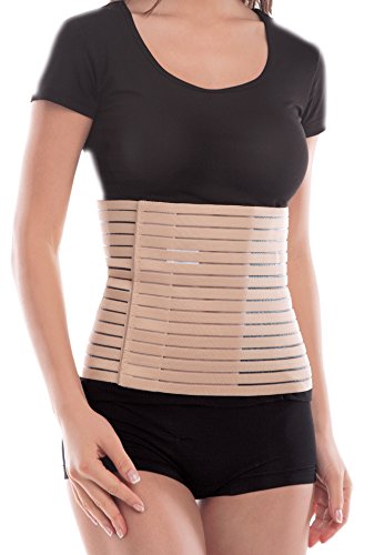 Ademende 24 cm elastische postnatale gordel/Postoperatieve buikband Large Beige