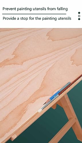 ZGLINMZ Adjustable Folding Table - Solid Wood Drafting Desk with Tilting Top & Height Adjustment - Perfect for Writing, Art, Crafts, Office & Home Use - Image 4