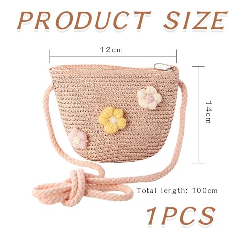CWPFVQA 1 Stück Mini-Webtasche, Mädchentasche, Kinder-Umhängetasche, Umhängetasche, Strandtasche, Aufbewahrungstasche, Geeignet Für Den Täglichen Gebrauch, Reisen Und Outdoor-Aktivitäten