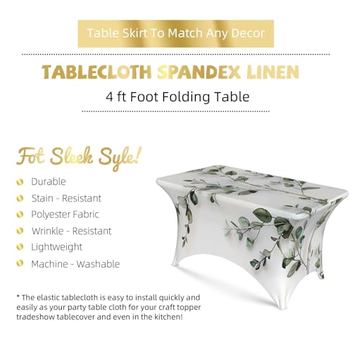 Nappe lavable 1,2m avec bords élastiques imprimée brindilles verdure blanche - 4