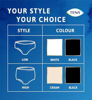 TENA Silhouette Noir Low Waist Large 27 Urinary Leak Panties Stretch Disposable for Women - Image 5