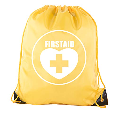 Image of Mato & Hash First Aid Backpack Drawstring Medical Bag for Emergencies or Epi Pen & Medicine - 10PK Athletic Gold CA2500FirstAid S2