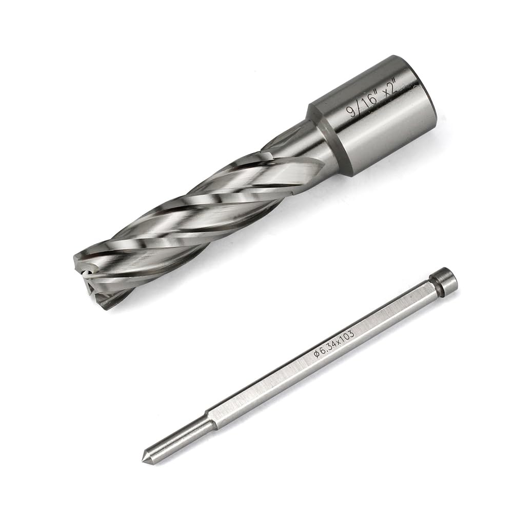 Annular Cutter 3/4 Inch Weldon Shank 9/16 Cutting Diameter 2 Cutting Depth Slugger Bits HSS Kit for Magnetic Drill Press