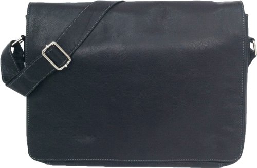 Sac ordinateur 16.4" cuir noir Unicorn Réel, le messenger bag idéal pour vos trajets urbains