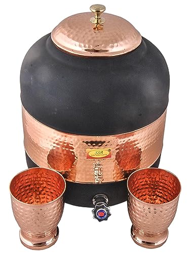Recipiente de cobre contra el agua tibia de plástico con vasos para casa 4