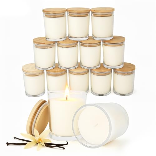 Trxvxo 12 PCS 6oz Vanilla Scented Candles Set, Creamy Soy