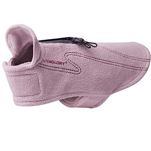 VIVAGLORY Cozywrap Wintermantel Hund, Hundejacke mit Geschirr Öffnung, Fleecejacke Hund Hundejacke, Reflektierend & Verstellbar Fleece Softshell, M, Rosa
