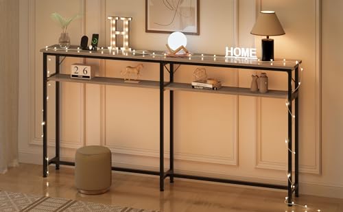 Mesa consola estrecha de 180 cm ideal para aprovechar el pasillo y el espacio detrás del sofá 7