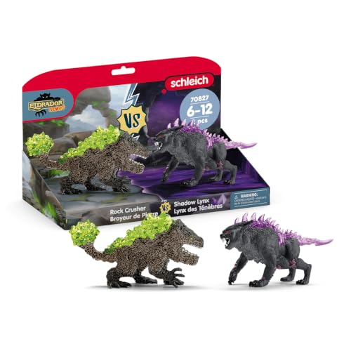 Image of Schleich ELDRADOR - 2PC Shadow Lynx vs. Rock Crusher - Kids 7+ | 70827