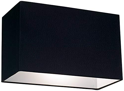 Black Medium Rectangular Hardback Lamp Shade 16" Wide X 8" Deep X 10" High (Spider) Replacement With Harp And Finial - Springcrest #TOP2