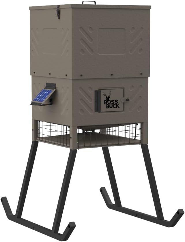 Boss Buck 600lb Stand & Fill Sled Feeder w/Evolution Spin Plate & Solar Panel