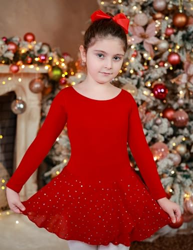 Image of Arshiner Kids Girls Classic Long Sleeve Leotard Dance Ballet Dress