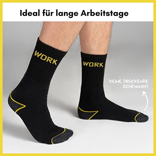 Foto von GRIPWOOL Arbeitssocken Herren (10 Paar) - Work Socken Herren Damen - Schwarz Robust Work Socks Outdoor Langlebig - 75% Baumwolle