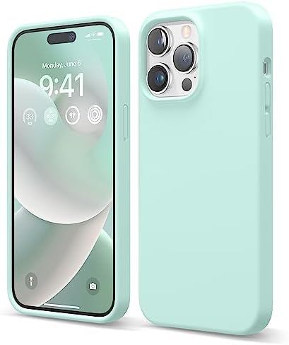 elago Płynne silikonowe etui kompatybilne z iPhone 14 Pro Max (6,7 cala), silikon premium, ochrona całej obudowy - 3-warstwowe, odporne na wstrząsy, odporne na zarysowania, miękka podszewka z mikrofibry (kamień)