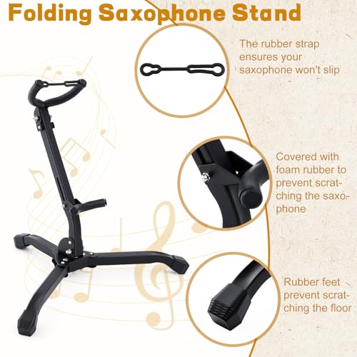 image for Otoolling 2 Pcs Folding Saxophone Stand Tenor Alto Saxophone Holder Ra