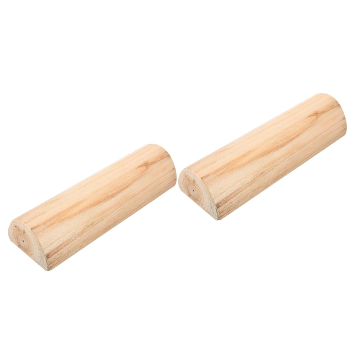 KICHOUSE 2pcs Pillow Neck Pain Relief Pillow Japanese Sauna Wooden Cervical Support Smooth Surface