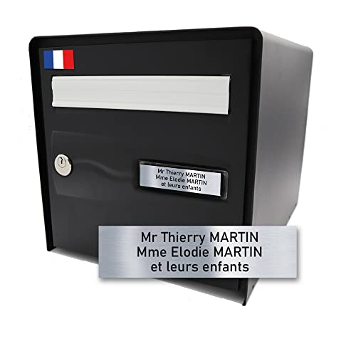 Plaque Boite aux Lettres Personnalisable - Format Standard 100 x 25 - Étiquette Adhésive Autocollante / Stickers - Fabriqué en France par FINWAY Cover