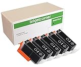 Inkjetcorner Compatible Ink Cartridge Replacement for PGI-220BK PGI-220 for use with iP3600 iP4600 iP4700 MP560 MP620 MP640 MX860 MX870 (Big Black, 5-Pack)