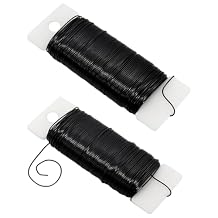 2 Rolls Black Floral Wire, 76Yards Flexible Paddle Wire for Jewelry Making, Flower Arrangements and DIY Crafts 0.7mm