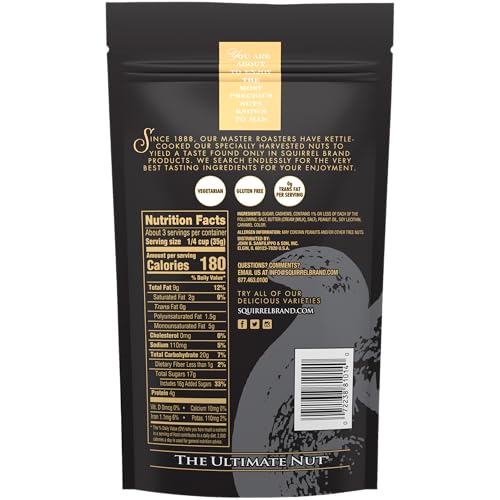 Image of Squirrel Brand Creme Brulee Almonds, 3.5 OZ + Squirrel Brand Sweet Brown Butter Cashews, 3.5 Ounces, Gluten Free, Vegetarian