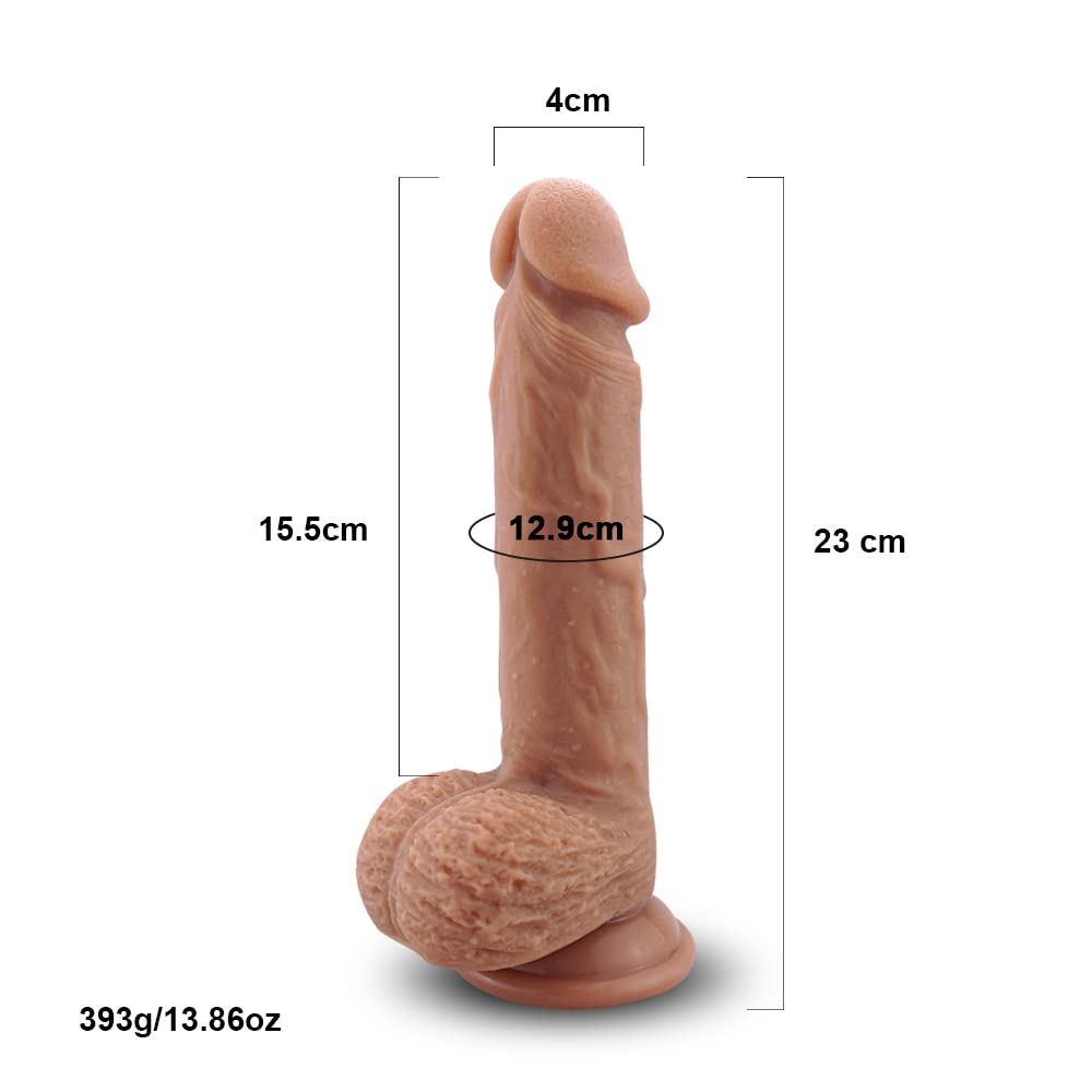 Dildo realistico in silicone da 22cm per principianti con a forte ventosa per gioco a mani libere, dildo anale con asta curva e palline, toys sesso per lei