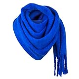 MBW Oversized Damen-Schal dunkelblau Herbst/Winter Übergroßer Schal Winterschal XXL Damen Schal