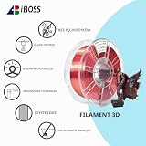 iBOSS PLA+do drukarki 3D, filament PLA 1,75 mm, dwukolorowy jedwabny współwytłaczany, błyszczący filament do druku 3D 1 kg, dwukolorowy czarno-czerwony