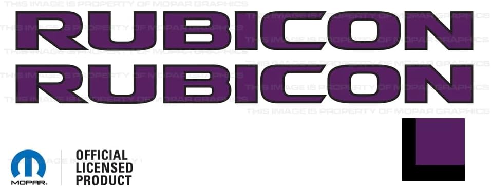 Rubicon Hood Graphic Vinyl Decal fits Jeep Wrangler JK (2007-2018) Purple w/Black Outline FPURBO (Set of 2) | FJ1Z0