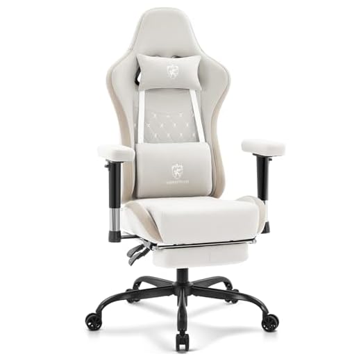 Morkprism Cadeira de jogos de tecido respirável, cadeira de escritório para computador com apoio para os pés, suporte lombar de massagem e almofada de gel, cadeira gamer reclinável ergonômica com