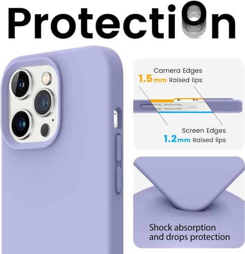 Image of Back Cover for iPhone 13 Pro Case,[Military Shockproof Protection] Liquid Silicone Case with [Soft Anti-Scratch Microfiber Lining for iPhone 13 Pro (Purple)