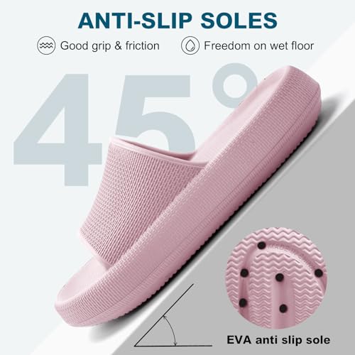 VAVOBIS Sliders Cloud Slippers Women Men Lightweight Slippers Cloud Sliders Non-Slip Flip Flops with Thick Sole for Bathroom Pool Beach House Waterproof Indoor/Outdoor,Pink,4-5 UK - Image 2