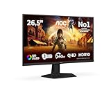 AOC Q27G41ZDF 26.5 Zoll WQHD Monitor, 240Hz, QD-OLED Panel, 0.03ms GtG, Adaptive Sync, HDR10, G-Sync Compatible, (2560x1440 HDMI 1x 2.0 DP 1x 1.4) Schwarz