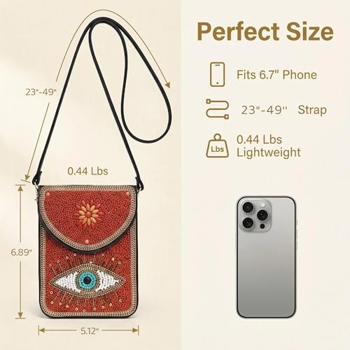 Image of Small Crossbody Bags for Women Designer Cell Phone Bag Boho Shoulder Wallet Purse