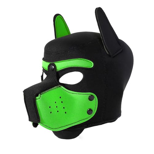 Maulkorb aus Neopren, abnehmbar, Vollgesichtsmaske für Welpen, Einheitsgröße, Grün