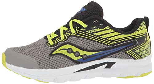 Saucony Axon Running Shoe, Grey/Lime/Black, 5 Us Unisex Big Kid #TOP7