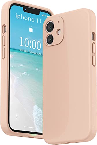 Image of mobistyle Designed for iPhone 11 Cover Soft Liquid Silicone Slim Protective Shockproof with Anti-Scratch Microfiber Lining Phone Back Cover Case (Pink)
