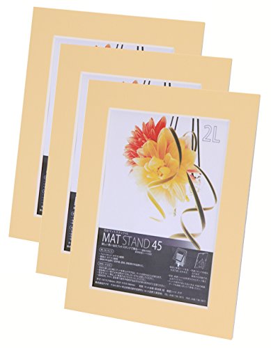 Chikuma フォトフレーム マットスタンド45 2L カスタード 3冊セット 30125-7
