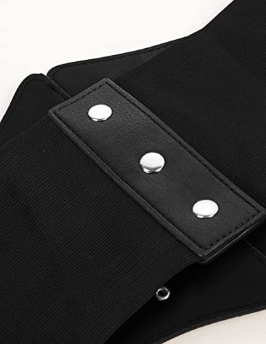 GRACE KARIN Women Corset Belt Elastic Gothic Wide Belt Vintage Faux Leather Belts for Halloween Steampunk Gothic4