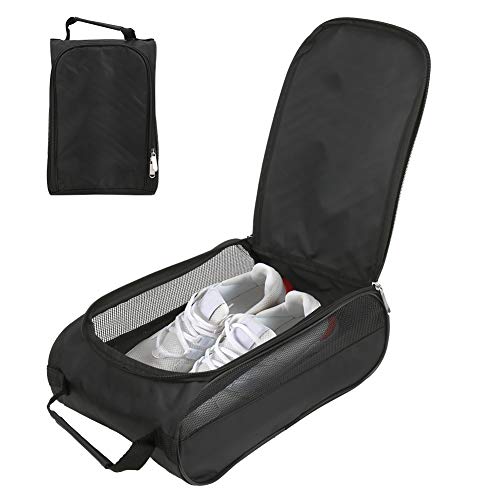 Soapow Bolsa de zapatos de golf de nylon portátil transpirable gran capacidad zapatos almacenamiento bolsas organizador Cover