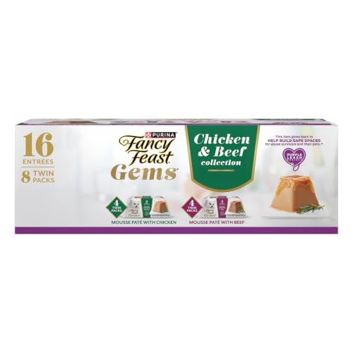 Purina Fancy Feast Gems Wet Cat Food, Chicken or Beef, 8 ct. Variety Box - image 1