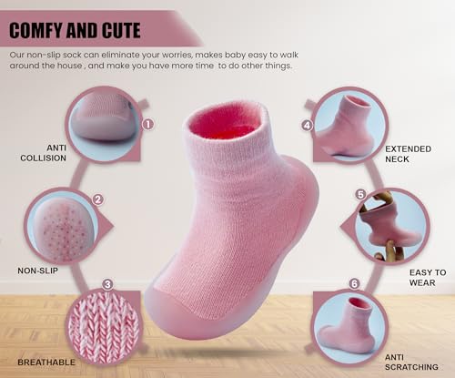Dookeh Baby Shoes Boys Girls First Walking Shoes Non Slip Soft Sole Sneakers Toddler Infant Babygirl Sock Shoes  thumb #2