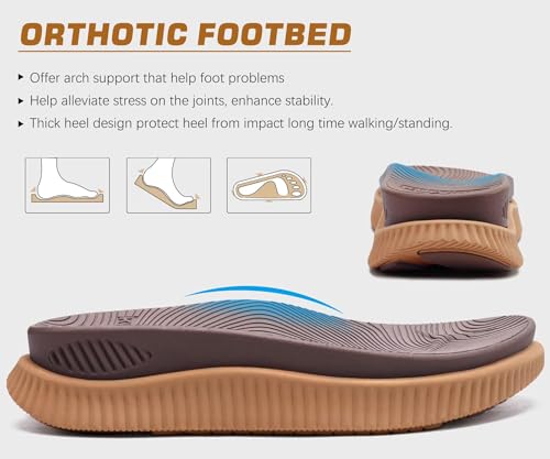 Image of KuaiLu Womens Orthotic Flip Flops with Arch Support Cushion Recovery Sandal | Slip On Yoga Mat Walking Plantar Fasciitis Thong Sandles，Comfortable Summer Ladies Trendy Beach Pool Outdoor Sandalias