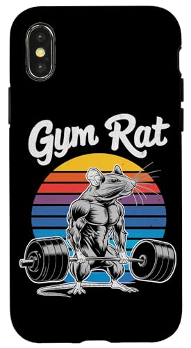 Custodia per iPhone X/XS Appassionato di allenamento fitness bodybuilding per ratti in palestra