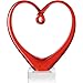 Produktbild Leonardo Heart Skulptur in Herzform, rotes Herz auf Sockel, handgefertigtes Deko Farbglas, 24 x 21 x 8 cm, 090871