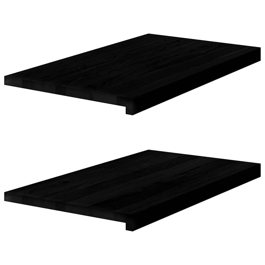 vidaXL Window Sills 2 pcs Dark Brown 70x40x2 cm Solid Wood Oak, Window Ledge, Oak Window sill, Wooden Window sill, Window Board, Wooden Stair Tread — image 1