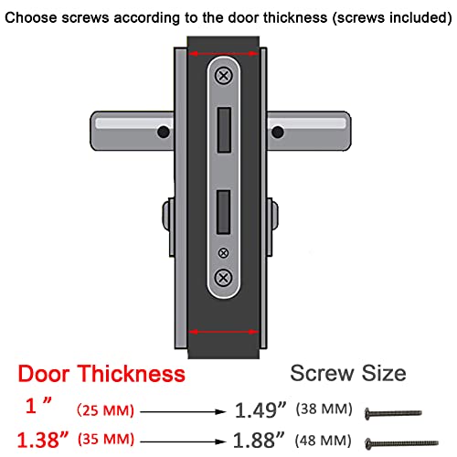 Solid Brass Lever Handle Mortise Lock Set For Screen/Storm Door Replacement, Only For Left-Hinged Outswing Door(View From Outside) Of 1 In. Or 1.38 In. Thickness, Brushed Polished Brass #TOP3